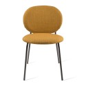 pols potten simply chaise rembourree tissu jaune ocre metal noir