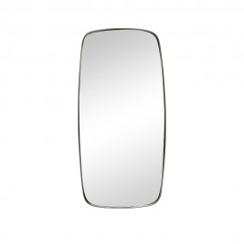 miroir mural rectangulaire cadre arrondi metal argent hubsch