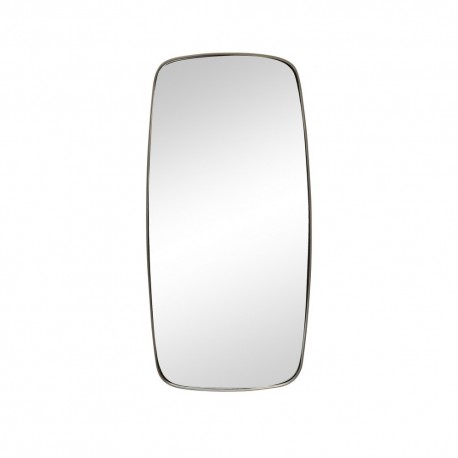 miroir mural rectangulaire cadre arrondi metal argent hubsch