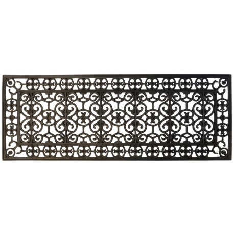 grand tapis de bain caoutchouc noir style retro filigrane ib laursen