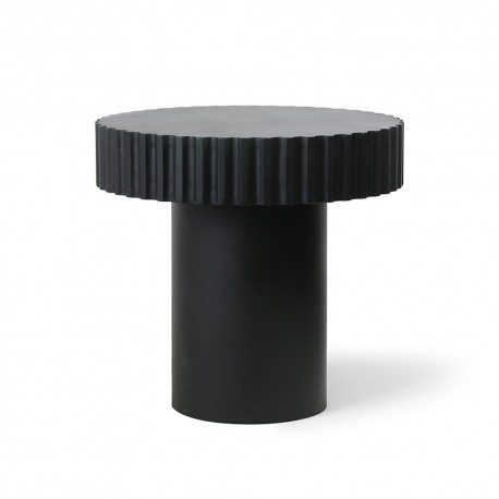 hk living pillar table d appoint bout de canape ronde bois noir