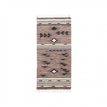 house doctor tribe tapis motif ethnique boheme marron rouge 200 x 90