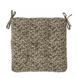 coussin de chaise coton imprime fleuri beige gris madam stoltz