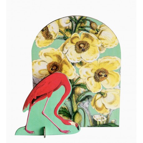 sculpture en carton pop out card studio roof romantique flamand rose