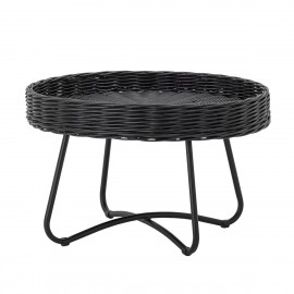 bloomingville hattie table basse ronde rotin noir