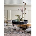 bloomingville hattie table basse ronde rotin noir