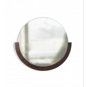 umbra mira miroir mural rond bois noyer fonce style chic