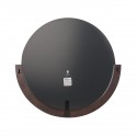 umbra mira miroir mural rond bois noyer fonce style chic