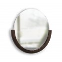 umbra mira miroir mural rond bois noyer fonce style chic