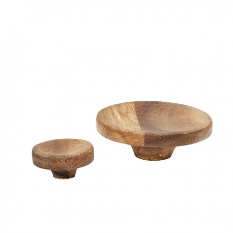 hubsch set de 2 pateres rondes bois acacia