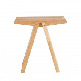 Tabouret design épuré bois chêne massif  Muubs Angle