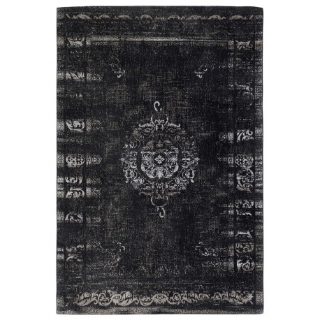 grand tapis noir gris motif baroque vintage delave nordal 160 x 240 cm