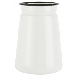 vase vintage shabby chic metal emaille blanc ib laursen