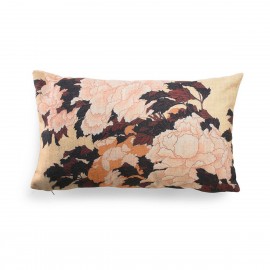 Coussin réversible motif fleuri japonais et géométrique HK Living