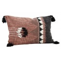 madam stoltz housse de coussin coton broderie motif ethniques pompons
