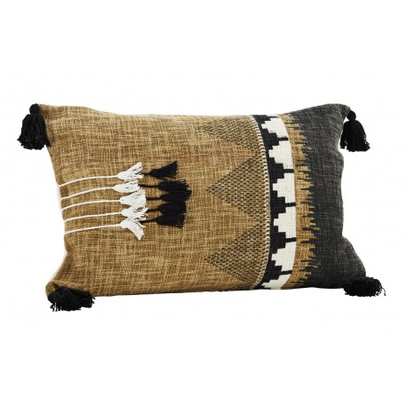 housse de coussin coton broderie ethnique coton vert madam stoltz