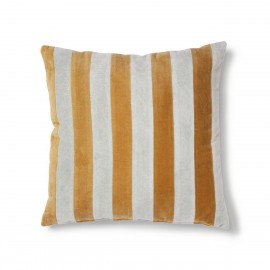 hk living coussin velours rayures gris dore 50 x 50 cm