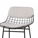 hk living galette pour tabouret de bar coton gris