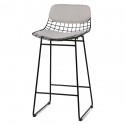 hk living galette pour tabouret de bar coton gris