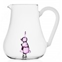 ichendorf milano pichet verre souffle figurine lapin rose animal farm