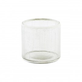 Photophore verre motif House Doctor Check argent