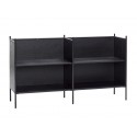 meuble bibliotheque etagere basse design bois noir hubsch