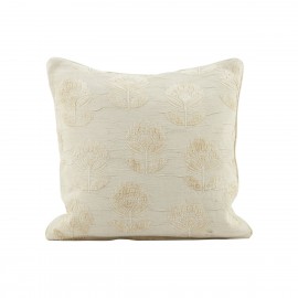 house doctor housse de coussin coton ecru broderie velours 50 x 50 cm