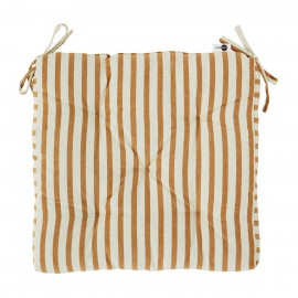 Coussin de chaise rayé Madam Stoltz orange