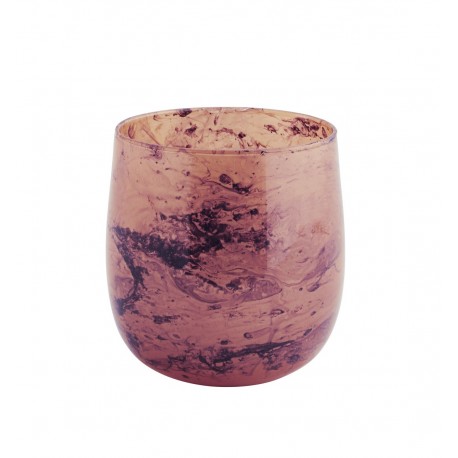 madam stoltz photophore verre rose orange