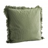 housse de coussin franges coton raye vert madam stoltz