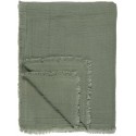 plaid coton double gaze vert poudre kaki ib laursen 130 x 170 cm