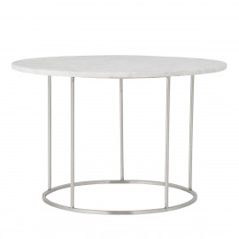 Table basse ronde marbre métal Bloomingville blanc