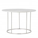 bloomingville table basse ronde plateau marbre blanc metal argent