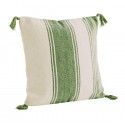 madam stoltz housse coussin carre coton raye vert blanc 50 x 50 cm