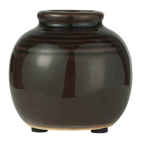 mini vase boule noir ceramique noir ib laursen