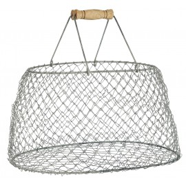 panier en fil de fer metallique grillage poignee bois ib laursen