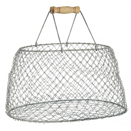 panier en fil de fer metallique grillage poignee bois ib laursen