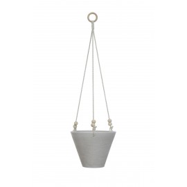 bloomingville cache pot a suspendre gres gris decor bois