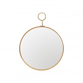 house doctor loop petit miroir mural rond laiton metal dore