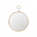 house doctor loop petit miroir mural rond laiton metal dore