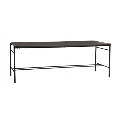 hubsch table salle a manger noire design epuree bois metal