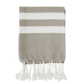 serviette plage fouta madam stoltz coton gris