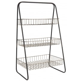 ib laursen rangement a poser 3 paniers metal grillage style brut