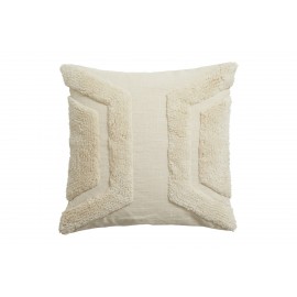 coussin coton tufte blanc style art deco motif graphique nordal alya