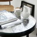 house doctor table basse ronde metal noir plateau verre epais smoke