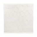 hk living jete de lit coton motif tufte blanc franges 270 x 270 cm