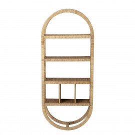 bloomingville etagere murale ovale bois rotin neha