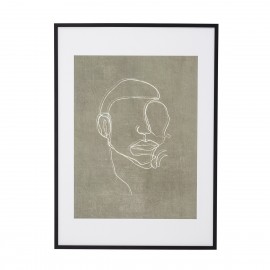 bloomingville grand poster encadre visage abstrait hakeem