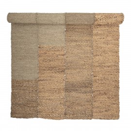 bloomingville tapis rectangulaire patchwork jonc de mer jacinthe naturel