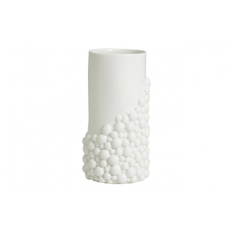 vase tube ceramique texturee blanc nordal naxos